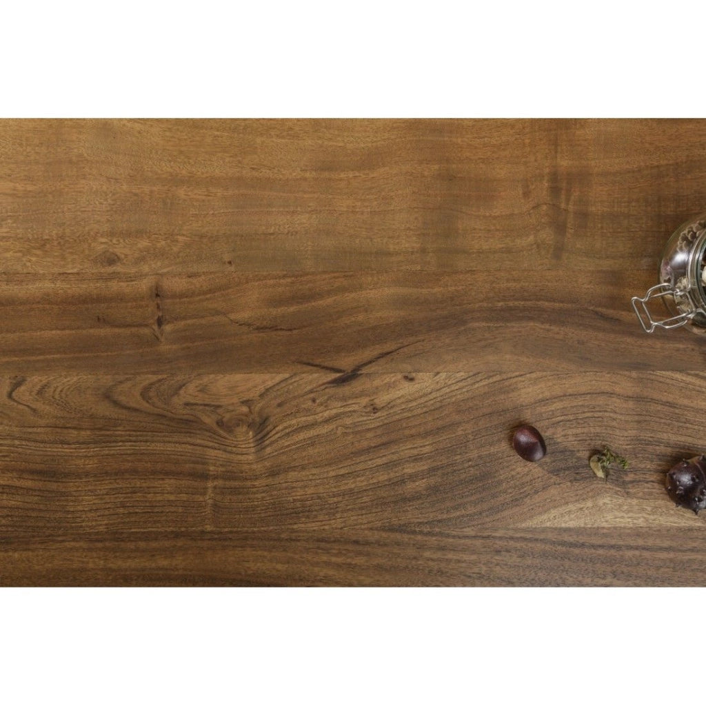 Tavolo da pranzo ARKAYA 240 cm – Piano in legno massiccio di acacia verniciato e gambe in metallo nero a X