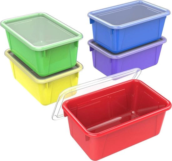 Cassetti Cubby piccoli - scatole di archiviazione con coperture - 122 x 78 x 51 pollici - diverse colori - confezione da 5