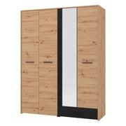 Armadio Camera da Letto Lisio, Guardaroba Grande un Cassetto, 157.5x203.5h cm Marrone Rovere Nodi