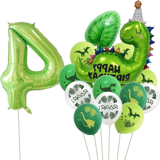 Decorazione di compleanno palloni dinosauro 23 pezzi dinosauro 4 anni giungla 4° compleanno bambino festa decorazione pallone per boschi di animali festa