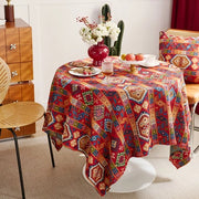 Tavolo per Natale, decorazione festiva rossa, tovaglia per tavolo salotto (90x140cm)