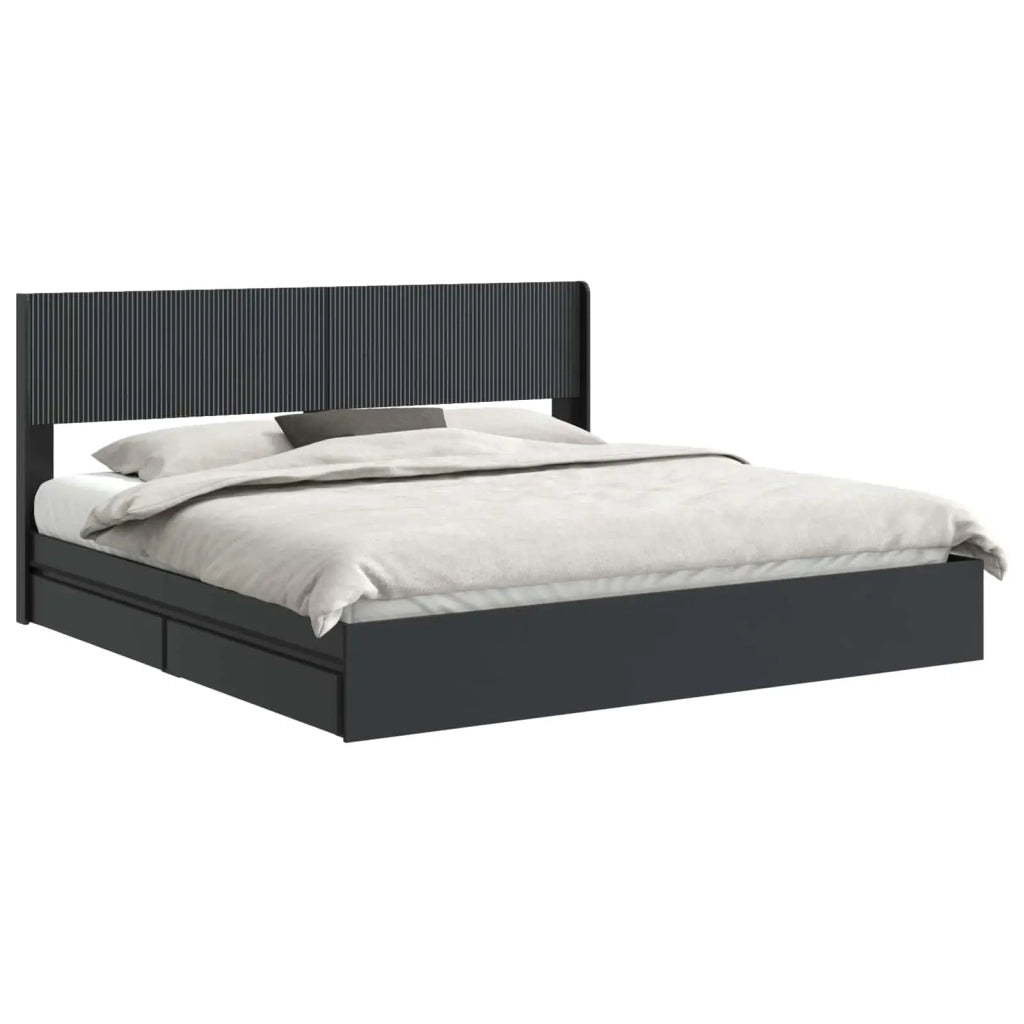 Letto da camera | Struttura del letto con stoccaggio e testata 3 pcs