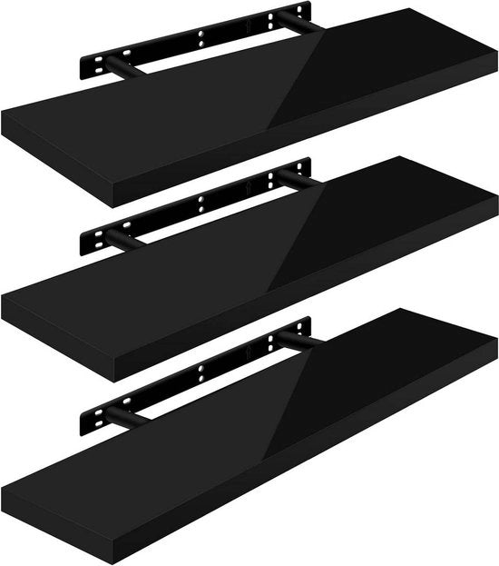 Set di 3 Pannelli da Parete - Pannelli Flottanti - Pannelli Espositivi - Superficie in MDF e PVC - Resistente all'Umido - Installazione Facile - 90x22,9x3,8cm