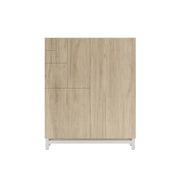 Scarpiera Herdasa effetto rovere chiaro gambe bianche 112x90x27