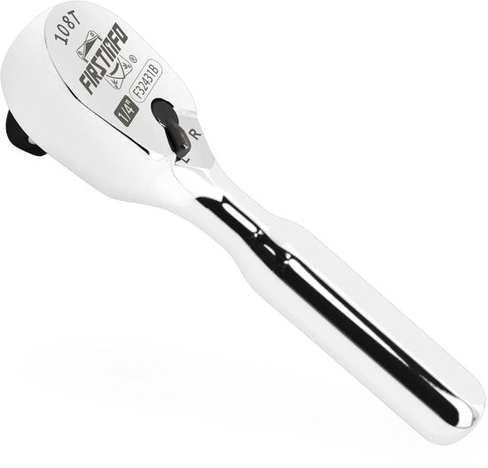 Chiave inglese a testa a 108 dente, 1/4 pollice, manico invertibile, profilo basso, compatta, corrosione resistente.