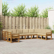 Set di divani da esterno con cuscino 10 pcs Naturale e Beige