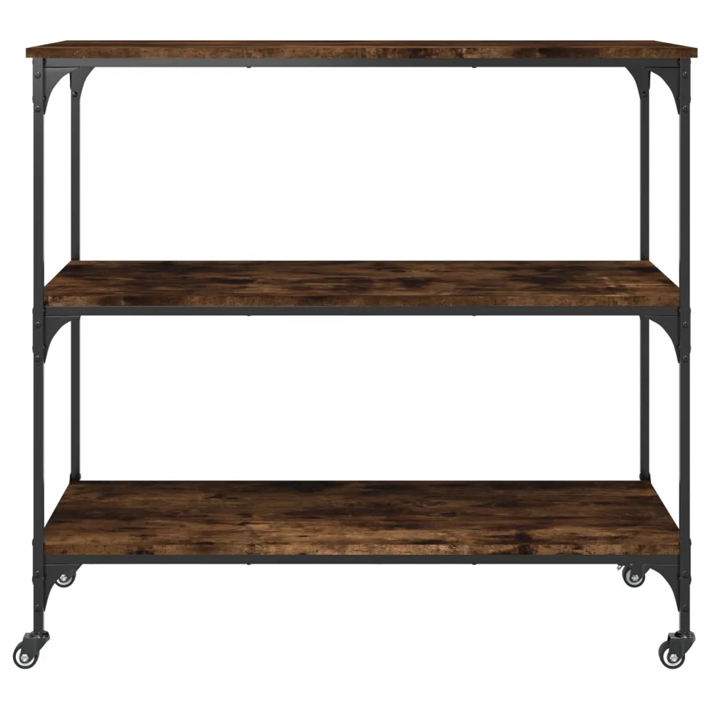 Carrello da Cucina-Scaffale per Cucina Rovere Fumo 102x50x95 cm Legno Multistrato
