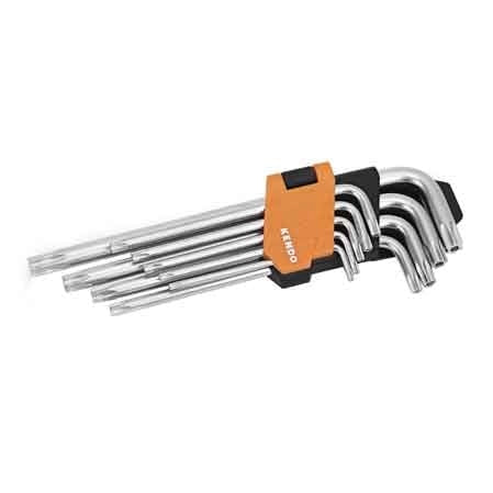 SET CHIAVI MASCHIO TORX LUNGHE KENDO 9 PEZZI T10,15,20,25,27,30,40,45,50 - KENDO