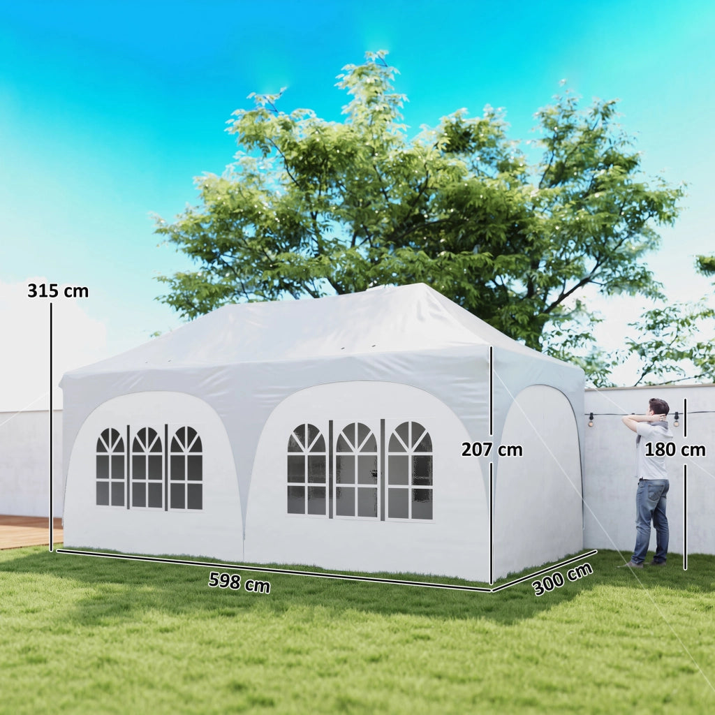 Gazebo pieghevole impermeabile ¨C zephmum ¨C 3x6m bianco