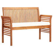 Panca da giardino mobili da esterno per patio panca da terrazza a 2 posti con cuscino 120 cm legno massello di acacia 02_0011285