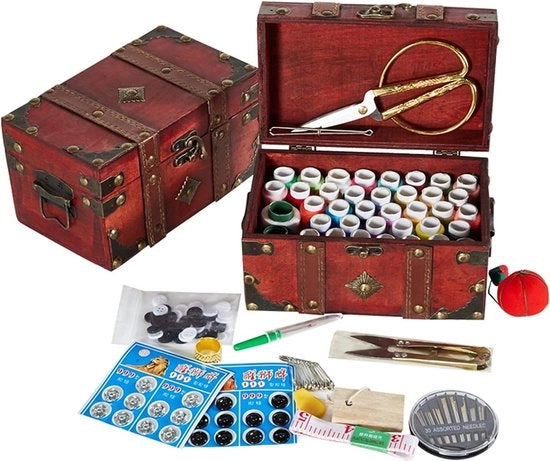 Manico in Legno per Sartoria - Borsa da Sartoria Portatile con Accessori da Sartoria Completi per Viaggi e Riparazioni di Emergenza - Set di Attrezzi per Riparazione con Mano Universale per Adulti e Principianti