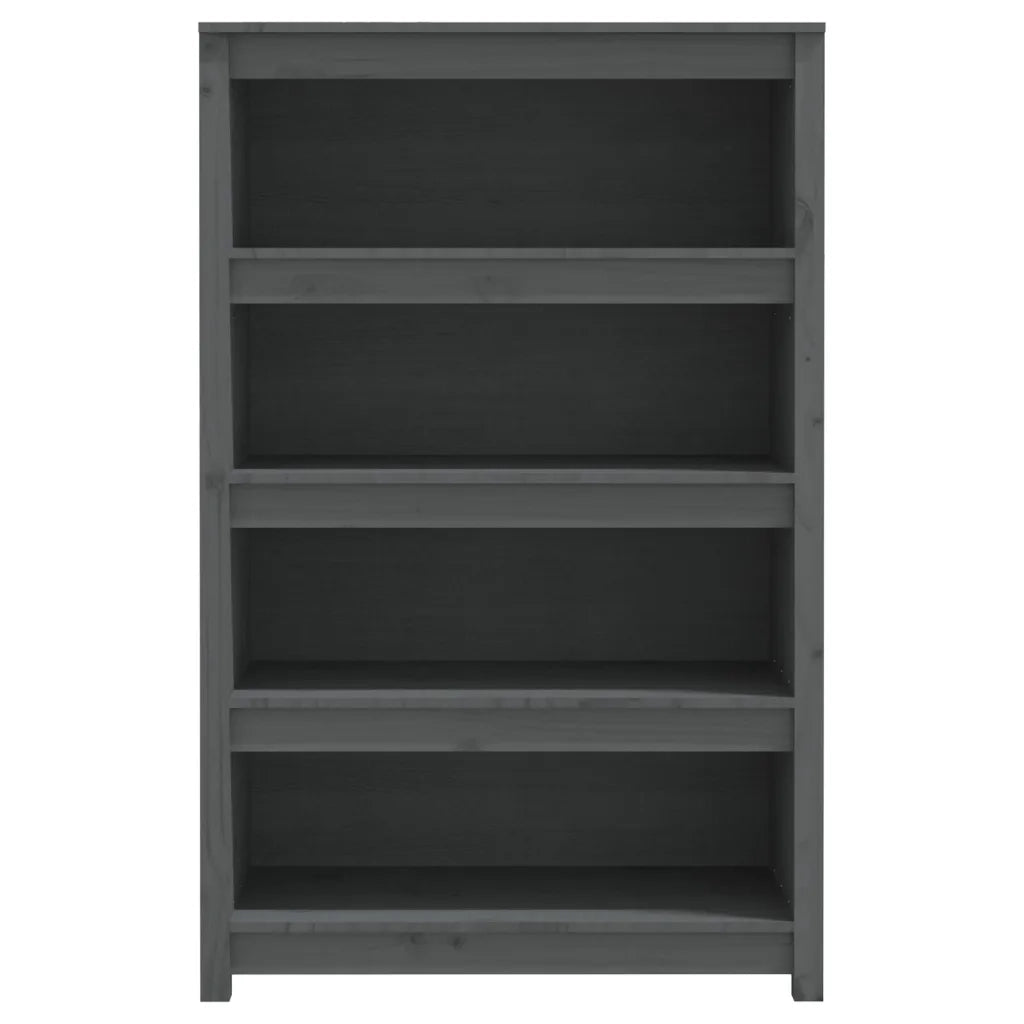 Libreria Grigia 80x35x126 cm in Legno Massello di Pino 821686