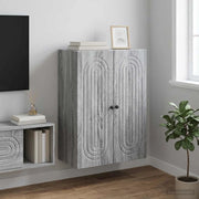Mobiletto a muro Sonoma grigio 66 x 34,5 x 90 cm 898061