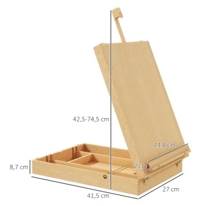 CAVALLETTO DA TAVOLO REGOLABILE E PIEGHEVOLE 47 x 29 x 11 cm LEGNO NATURALE