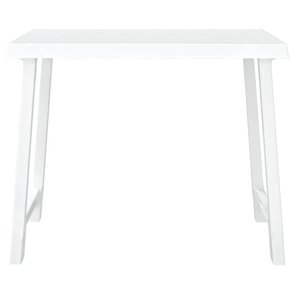 Tavolino da Giardino | Tavolo da Campeggio Bianco 79x56x64cm in PP Aspetto in Legno