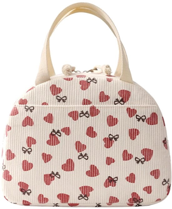 Lunchtas Geïsoleerde con Copertura di Folia, Scatola di Picnic Corduroy Reutilizzabile, Piccola Scatola di Gelato Opvougbile da 6,5 Litri per Picnic, Scuola, Ufficio e Viaggi