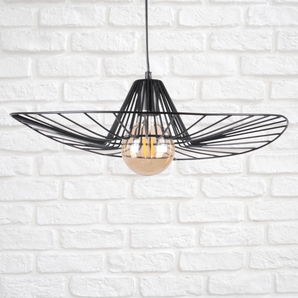 Lampada a sospensione ABANO nera 1xE27 in metallo Polux