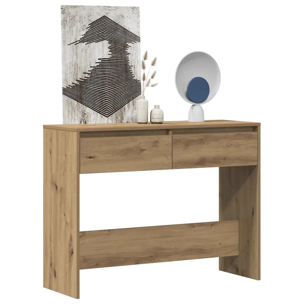 Tavolo Consolle Rovere Artigianale 100x35x76,5 cm in Truciolato 856785