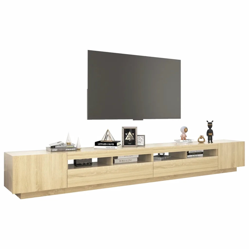 Mobile Porta TV con Luci LED Rovere Sonoma 300x35x40 cm cod mxl 8904