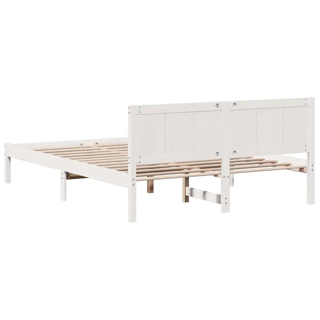 Struttura del letto Bianco 160 x 200 cm Legno massello di pino 872183