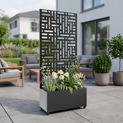 Fioriera con Spalliera Bernalda a 4 Rotelle 190 x 82 x 38 cm - Acciaio Grigio Antracite casa.pro