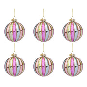 Pallina Natale in Vetro Arcobaleno Multicolor Oro Lurex
