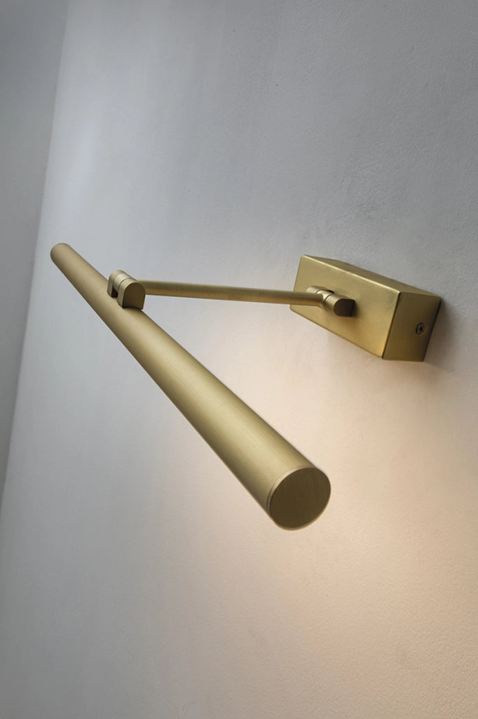 SAYA - Applique da Bagno LED 16W IP44 3000K 1250lm in Metallo Oro Satinato - Illuminazione per Specchi e Quadri - Rossini Group