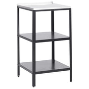 Scaffale per isola da giardino  in acciaio inox nero 50 x 50 x 92 cm con 2 ripiani con top cucina  giardino