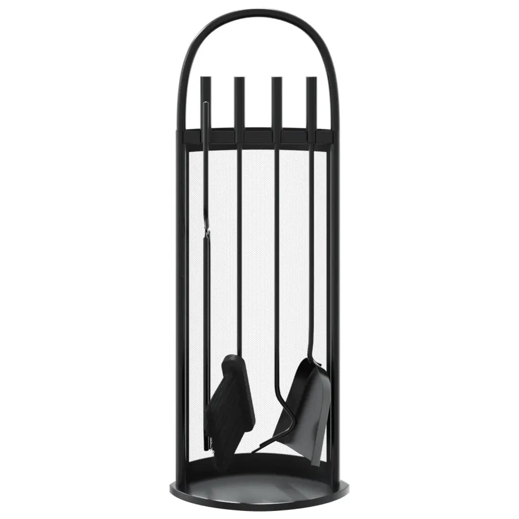 Set Attrezzi per Caminetto 5 pz 23x15x66 cm in Acciaio