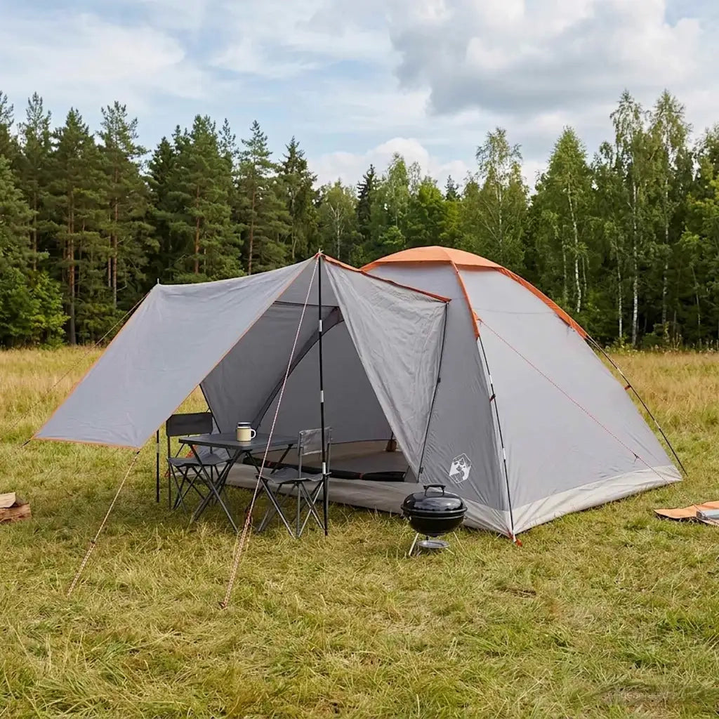 Tenda da campeggio con tetto Grigio e arancione 6 persone 42028654