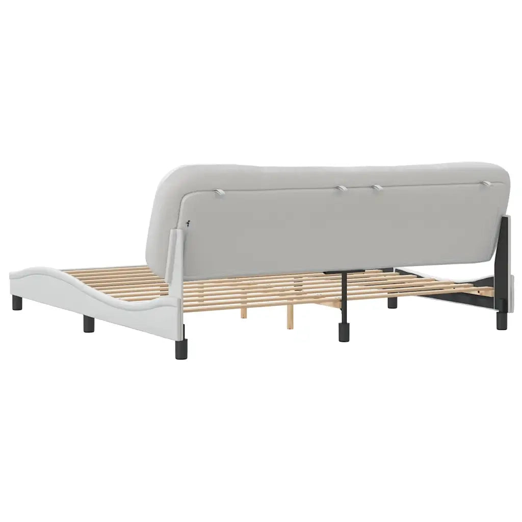 Giroletto senza Materasso-Struttura Letto Hvar Bianco 200x200 cm in Similpelle