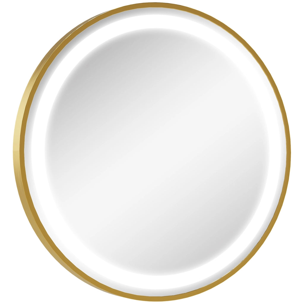 Specchio da Bagno con Luce LED ¨C zephmum ¨C Dorato ?60x4 cm
