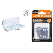 Trade Shop - Set 4 Pz Lastrine Lastrina Ad Angolo Angolare 37x20x20x1.2 Mm Viti Mobili 57127 -