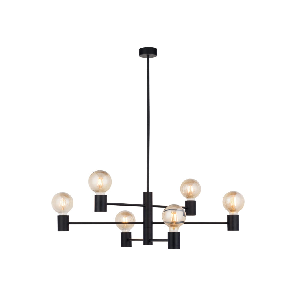 Plafoniera Nowodvorski Radius nera metallo 6xE27 77,5cm