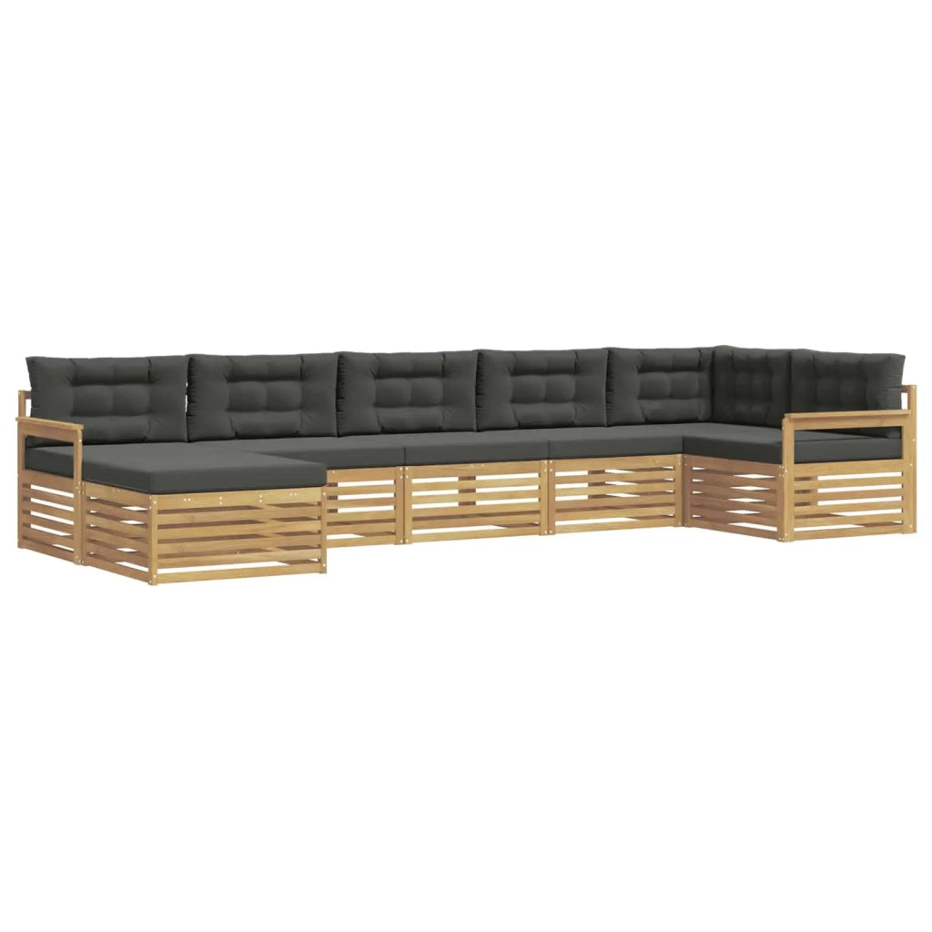 Set di divani da esterno con cuscino 7 pcs Bianco e Antracite