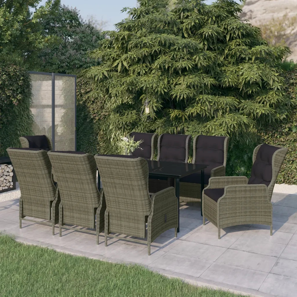 Set Mobili da Pranzo per Giardino 9 pz Marrone cod mxl 40860