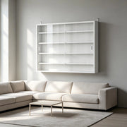 VETRINA da parete 80x9,5x60 cm bianca in vetro e pannello di legno