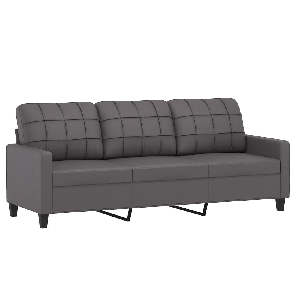Set di Divani 2 pz con Cuscini Grigio in Similpelle 3201380