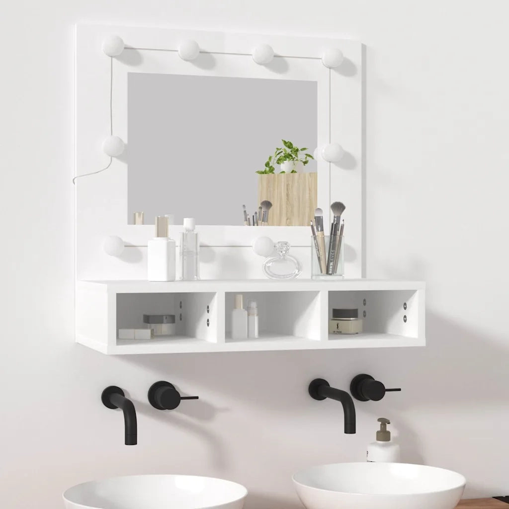 Mobile a Specchio con LED Bianco 60x31,5x62 cm 808882