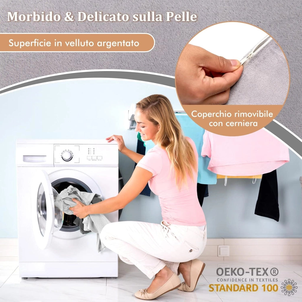 Set di 4/6 Cuscini Regolabili a Cuneo, Cuscino a Cuneo per Letto in Memory Foam, per Alleviare il Dolore alla Schiena Collo e alle Gambe, Poggiatesta Rimovibile, Grigio (6 Pezzi)