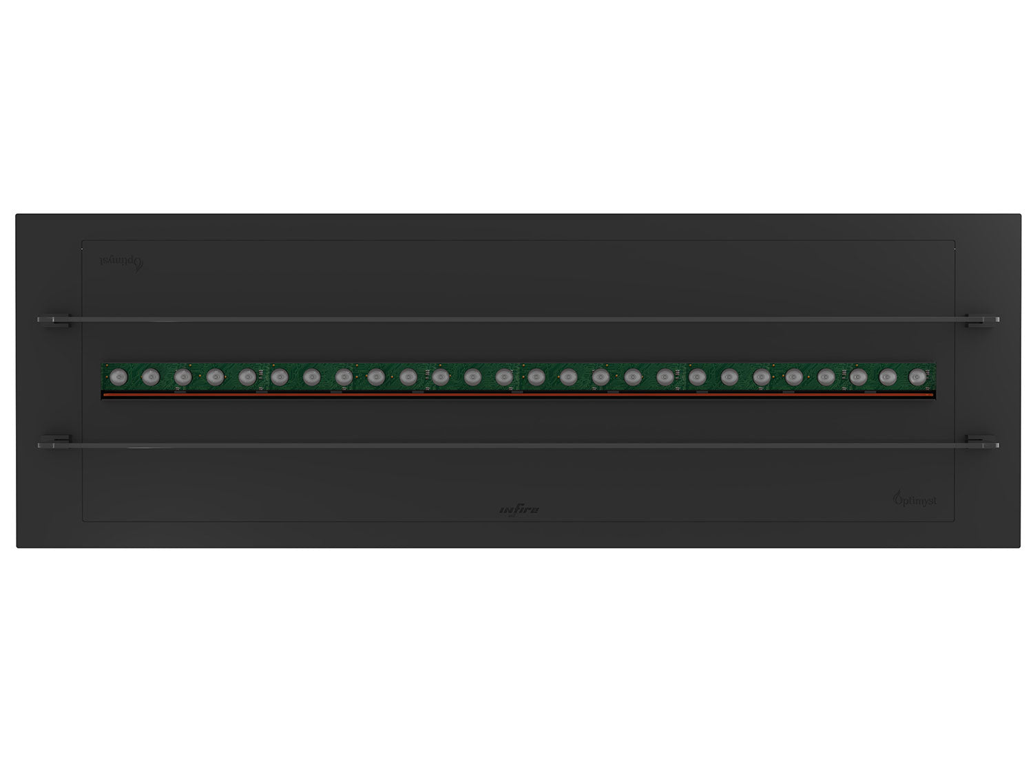 Camino a Vapore Elettrico da Incasso 120x48,5x33 cm Invapo Insert con Ricarica Automatica e LED RGB Nero