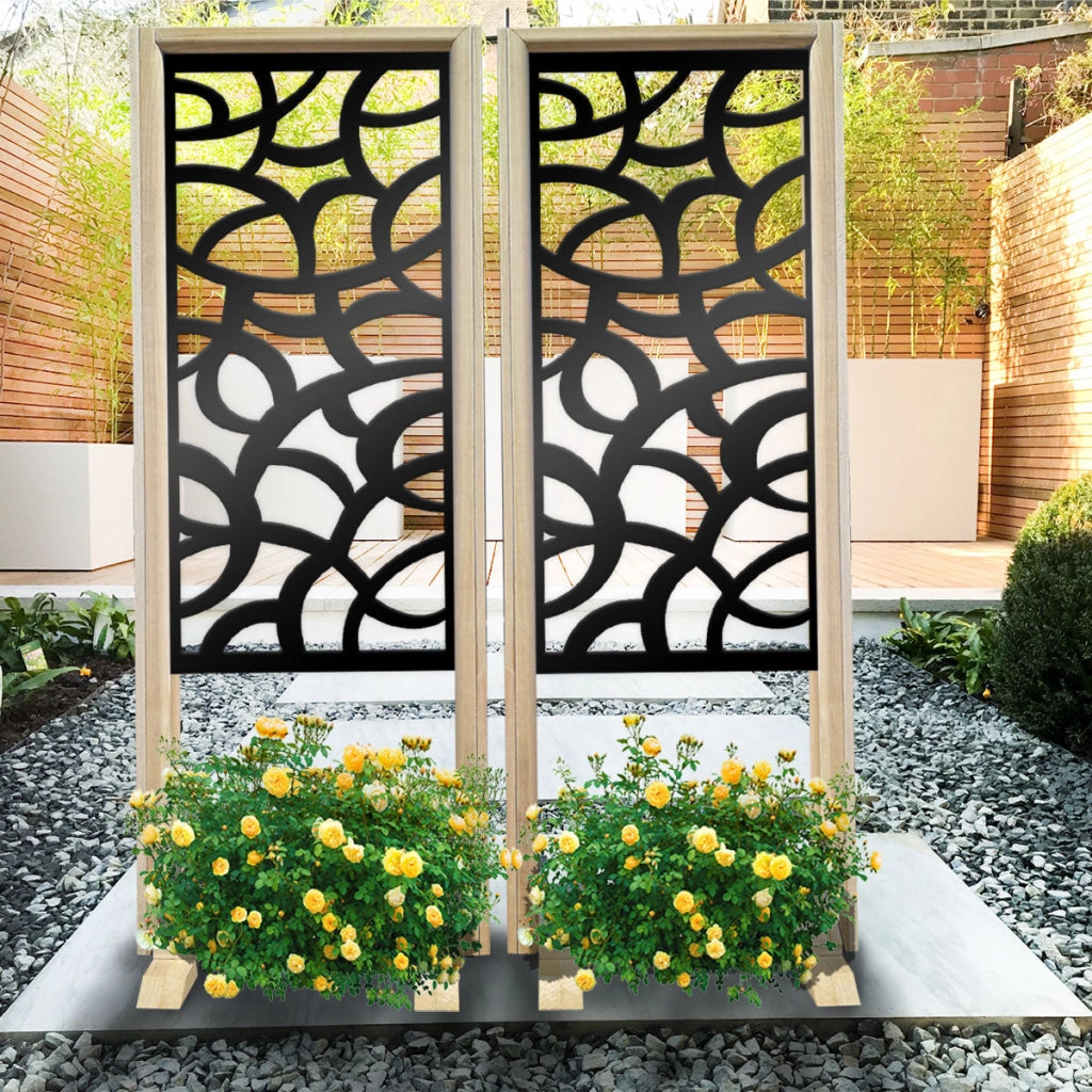 ROOTS - Separè - Paravento modulabile - 70x190cm - in Legno e PVC Colore: nero