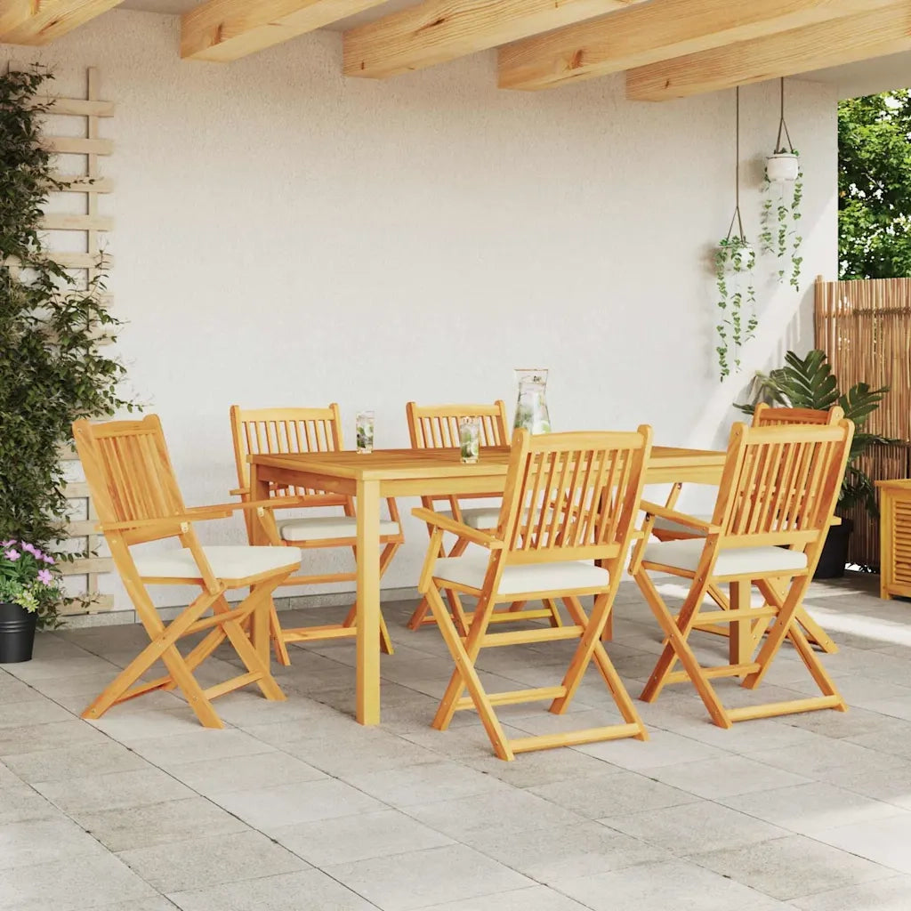 Sedia pieghevole con cuscino 6 pcs Bianco 49 x 57.5 x 92cm 3329127
