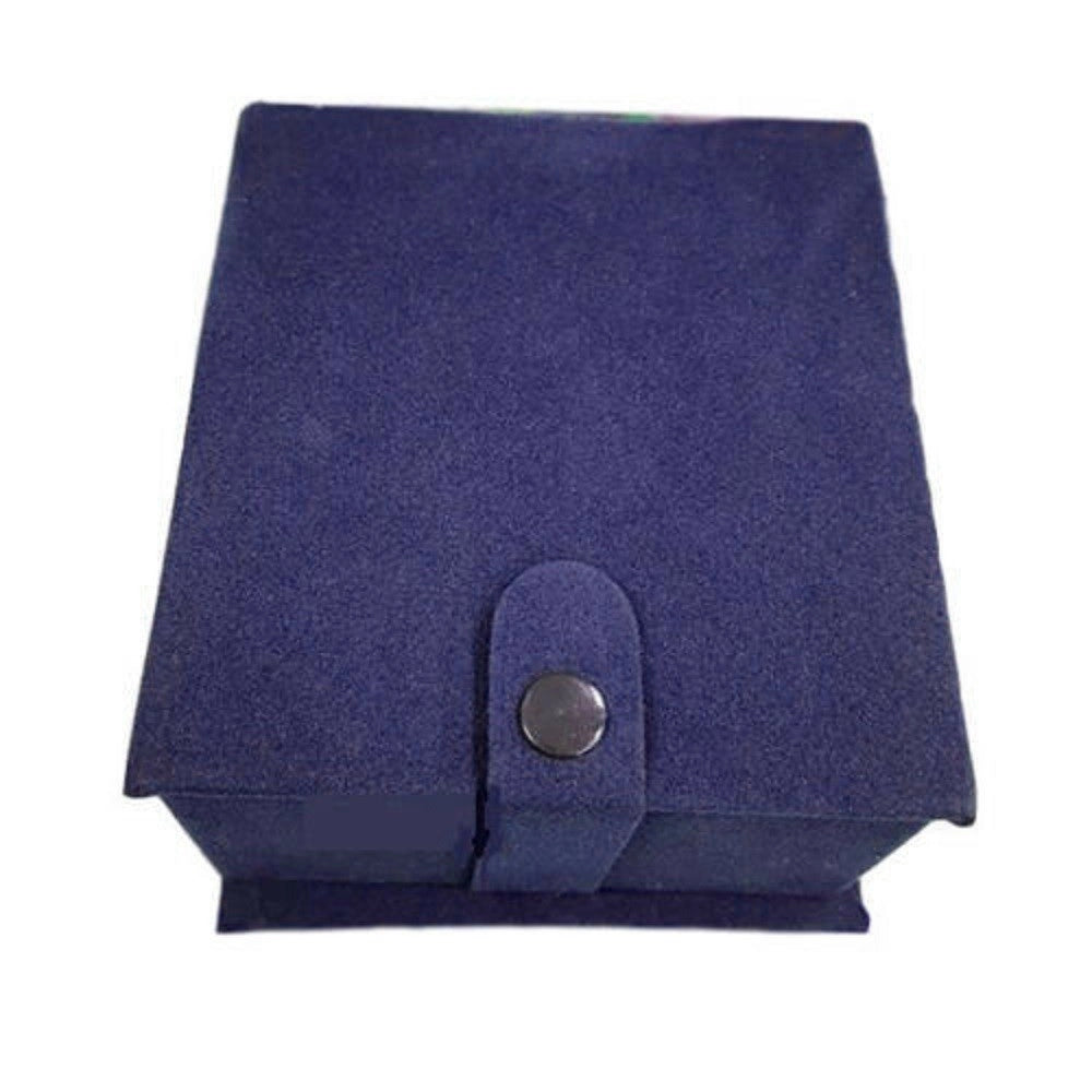 Trade Shop - Cofanetto Scatolo Confezione Astuccio Cuscino Per Orologio Velluto Blu -