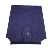 Trade Shop - Cofanetto Scatolo Confezione Astuccio Cuscino Per Orologio Velluto Blu -