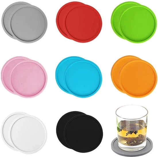 16 pacchi di sottopiani in silicone per bicchieri, sottopiani rotondi per bicchieri, sottopiani antiscivolo lavabili per bicchieri, sottopiani per bicchieri, sottopiani per bicchieri resistenti al calore per uso domestico, bar, ufficio e decorazione
