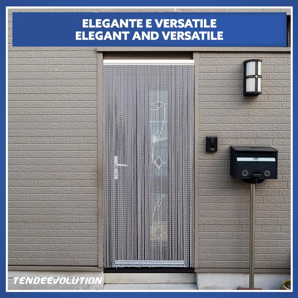 Tenda Catena Antimosche Alluminio Azzurro | Largh. 1m x Alt. 2,60m | Protezione Insetti, Porta, Esterno, Interno, Casa, Ufficio
