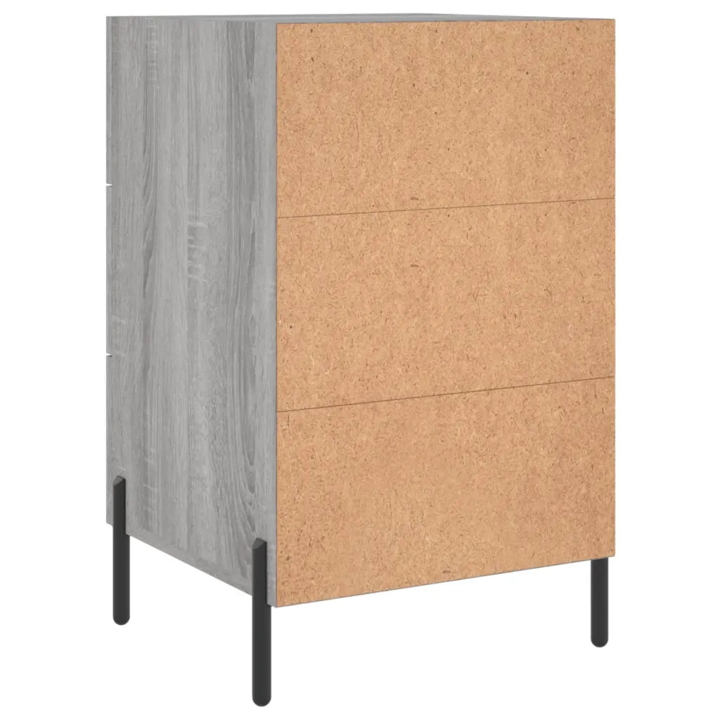 Comodino Grigio Sonoma 40x40x66 cm in Legno Multistrato 827674