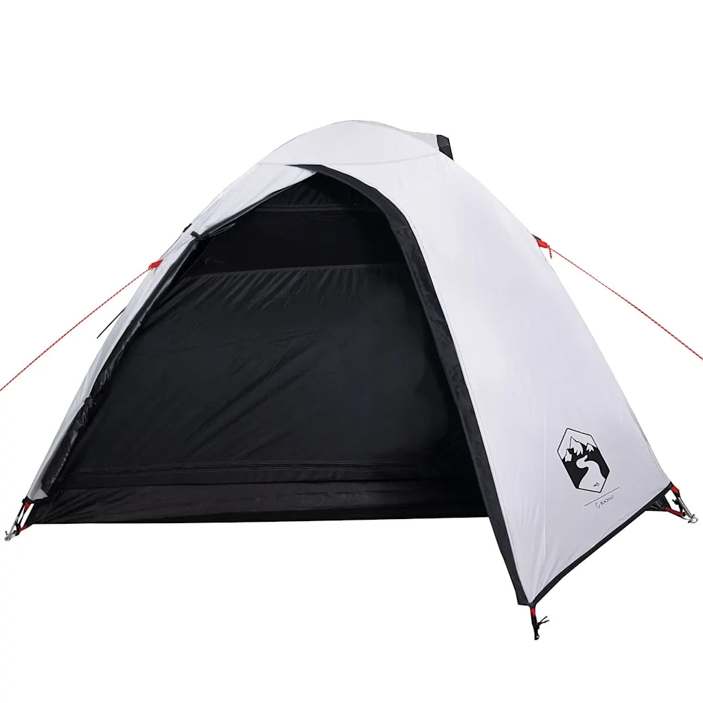 Tenda Campeggio a Cupola 4 Persone Bianca Tessuto Impermeabile 94338