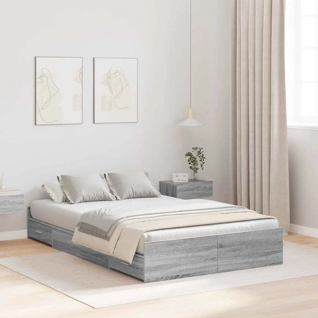 Struttura letto con contenitore Grigio Sonoma 120 x 190 cm 3335330